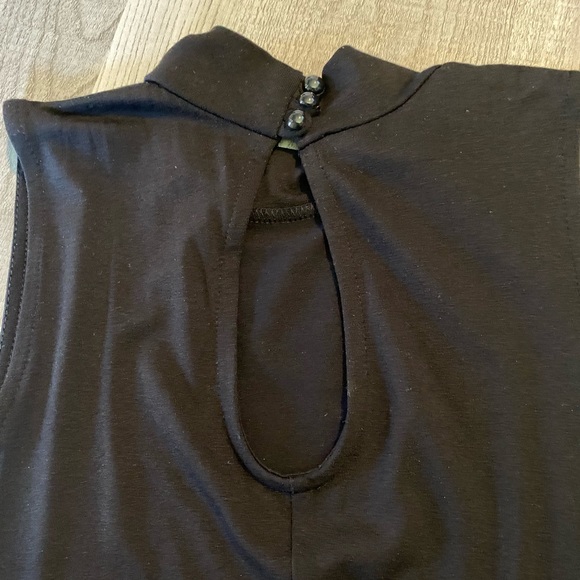 VENUS High Neck Drape Style Midi Dress Black Size S - Picture 4 of 5